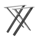 Set 2 Picioare Masa Metal, Forma X, Negru Mat, PM18