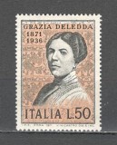 Italia.1971 100 ani nastere G.Deledda-poet PREMIUL NOBEL SI.796, Nestampilat