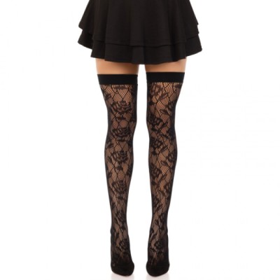 LEG AVENUE - WILD ROSES NET STOCKS BLACK foto