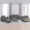 VidaXL Set de canapele cu perne, 4 piese, gri &icirc;nchis, textil