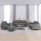 vidaXL Set de canapele cu perne, 4 piese, gri &icirc;nchis, textil