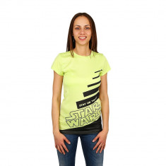 Tricou dama Star Wars Stay on Target verde neon foto