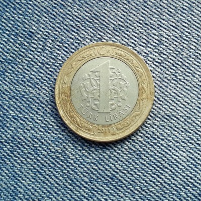 1 Lira 2011 Turcia bimetal Mustafa Ataturk foto