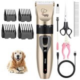 Set Masina de Tuns Parul Animalelor, Lame Ceramica Titan, Functionare Silentioasa, 4 Piepteni Reglabili