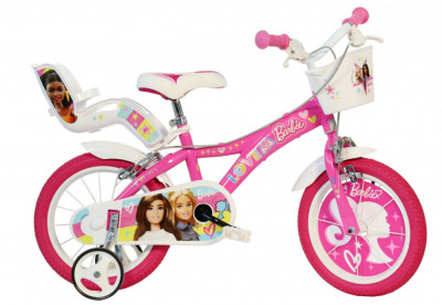 Bicicleta copii 16&amp;quot; - Barbie roz PlayLearn Toys foto