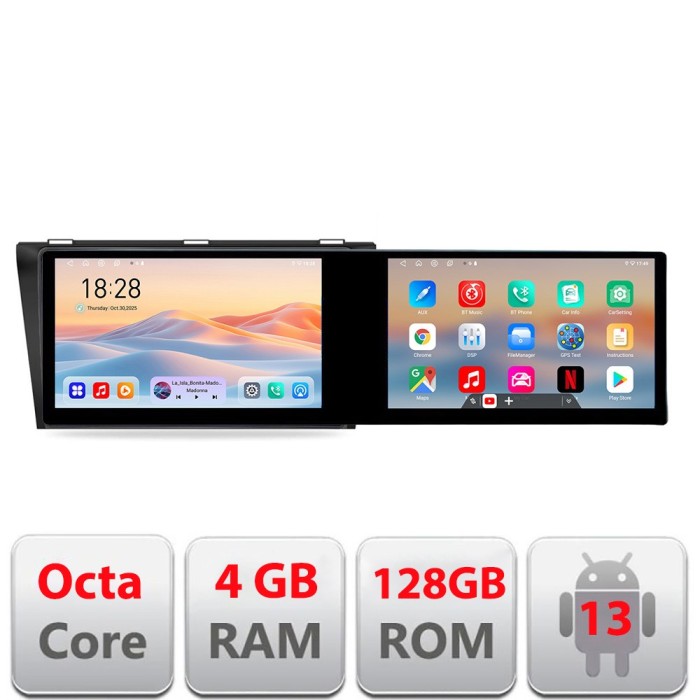 Navigatie Mazda 3 2009-2014 Kit-034 Edotec 2 ecrane 8 core 4+128 21.6 inch Incell android Wifi 5Ghz gps internet CarStore Technology