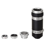 Kit 4in1 Obiective Smartphone: Macro, Wide, Fisheye, Telephoto. Universal, Clip On. Poze Profesionale cu Telefonul!