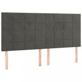 Cumpara ieftin Tablii de pat, 4 buc, gri inchis, 100x5x78/88 cm, catifea