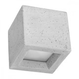 Lampă De Perete Leo Gri Beton/Sticlă 1 Bec Pătrat Modern De Interior