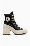 Converse tenisi Chuck 70 De Luxe Heel femei, culoarea negru, A05347C