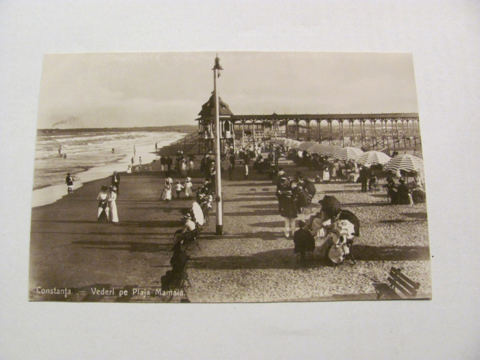 GE - Carte Postala Ilustrata CONSTANTA &quot;Vederi pe Plaja Mamaia&quot; necirculata RARA