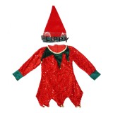 Costum Craciun, Flippy, Spiridus, rosu, 7 -9 ani, catifea