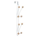 Cuier cu 8 c&acirc;rlige metalice, pentru ușă sau dulap, 43 cm, alb, CMCLASS