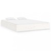 Cadru de pat, alb, 140x200 cm, lemn masiv, DKD Home Decor