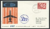 Sweden 1959 Aviation, Commemorative cover, First SAS Caravelle Jet Flight K.352