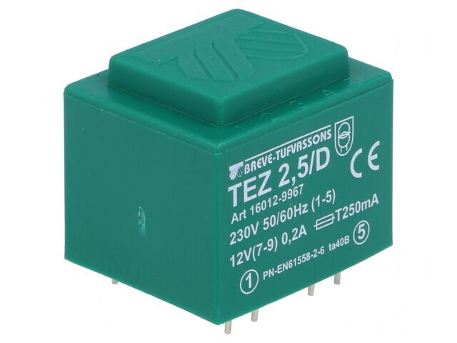 Transformator &icirc;ncapsulat 2,5VA 230V 12V PCB