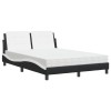 Cadru de pat fara saltea, Zadar, negru si alb, 140x190 cm, piele ecologica