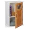 Dulap de baie suspendat Relaxdays, MDF, din bambus, 2 niveluri, alb-maro - RESIGILAT
