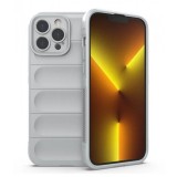 Husa Wave din Silicon compatibila Apple iPhone 14 Pro Max Anti-Shock, Gri