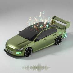 Boxa Bluetooth Portabilă J-iPOK P338T &ndash; Design Mașină Sport, LED, FM, 10W &ndash; Verde Militar