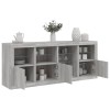 Servantă cu lumini LED, gri sonoma, 164x37x67 cm