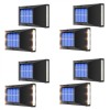 Set 8 lampi solare, 6 LED, cu senzor de lumina, alb cald, 15W, Oem