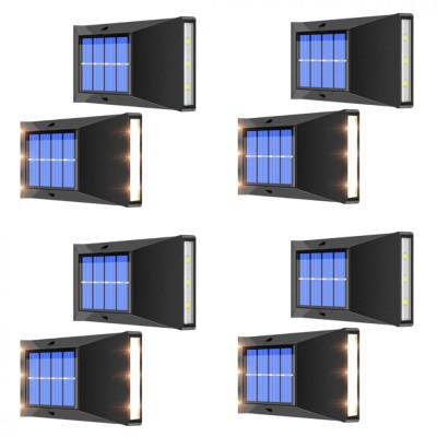 Set 8 lampi solare, 6 LED, cu senzor de lumina, alb cald, 15W foto