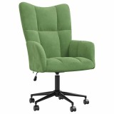Cumpara ieftin Scaun de relaxare, verde deschis, catifea