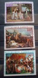 Gab&oacute;n 1971 Arta, pictura, Napoleon Bonaparte ,batalii cai fauna serie 3v neștampilată