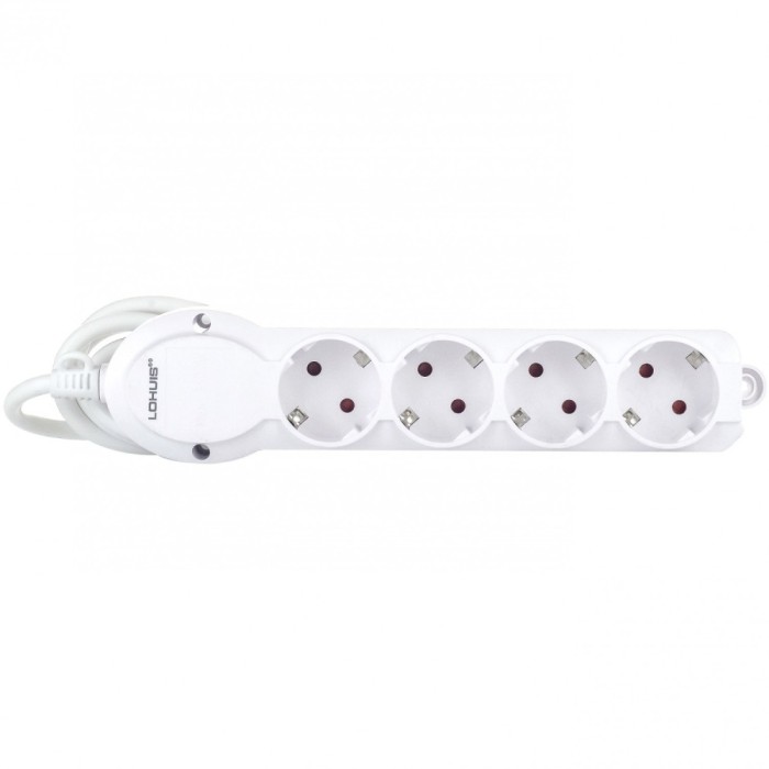 Prelungitor Lohuis 4 prize, 5 m, 3500W, 3 x 1.5 mmp, contact de protectie