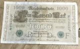 BNKSTR02DE Bancnotă Germania 1000 Mărci / Mark 1910, Serie Verde, Stare F (Bună, Pliuri și Margini Ușor &Icirc;ndoite, &Icirc;ntreagă)