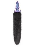 Dop Anal Mystitail cu Coada Detasabila, Silicon Moale, Albastru, 12 cm