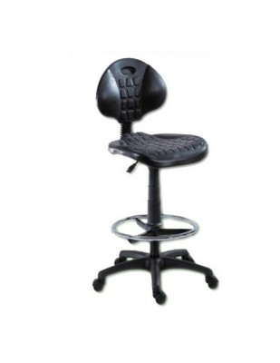 Scaun profesional Ext, ergonomic, mecanism asincron, inaltime reglabila, suport picioare, poliuretan, baza polipropilena, 120 kg, negru foto