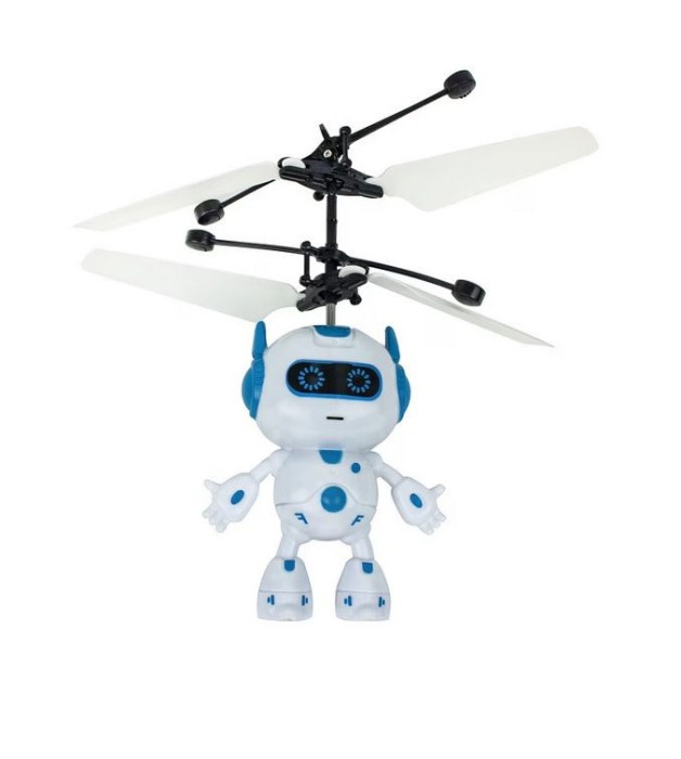 Jucarie interactiva robotel zburator cu telecomanda si inductie