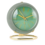 Ceas Deșteptător Analog Metalic Verde/Auriu BOMSTOM, Quartz, 11x9x7 cm, Ceas de Masă Silențios