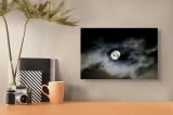 Tablou Canvas, "Luna mistică printre nori &icirc;ntunecați", Lună, Nori, &Icirc;ntuneric, Mister, Cer, Noapte, Lumină, 39 x 26 cm, CMCLASS