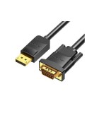 Cablu DisplayPort mufa tata - VGA D-Sub 15pin HD mufa tata 1080P 60Hz 1.5m negru 30AWG VENTION HBLBG