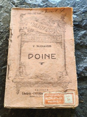 V.Alecsandri, Doine, Biblioteca pentru toti, ed.Alcalay, cca 1900, 110 pagini foto