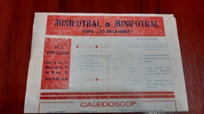 program Cupa 30 dec. minifotbal foto