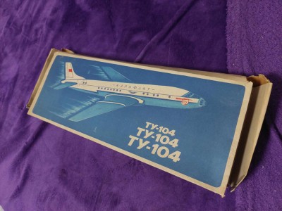 Reclama veche,CUTIE veche-AVION TY-104 Russian Jet Liner Model Kit,Vintage foto