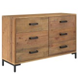 Cumpara ieftin Servanta, maro, 110x35x70 cm, lemn masiv de pin reciclat