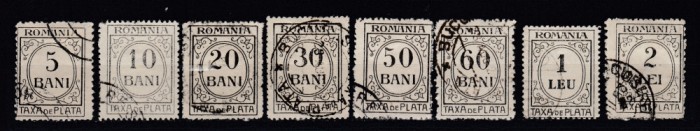 ROMANIA 1920/22 TAXE DE PLATA INSCRIPTIA ROMANIA EMISIUNEA a V-a STAMPILATA
