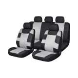 Set huse scaune auto universale Negru-Gri, material textil, fata + spate 9 piese