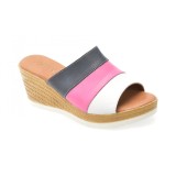 Papuci SHOOZY albi, EV4011, din piele naturala