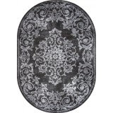 Covor Modern, Mira 24016, Gri, Oval, Diverse Dimensiuni - 60x110