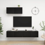vidaXL Set dulapuri TV, 3 piese, negru, PAL