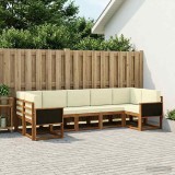 Cumpara ieftin Set de canapele de exterior 7 buc. 7-Locuri Natural si Crem