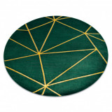 Exclusiv EMERALD covor 1013 cerc - glamour, stilat, geometric sticla verde / aur, cerc 120 cm