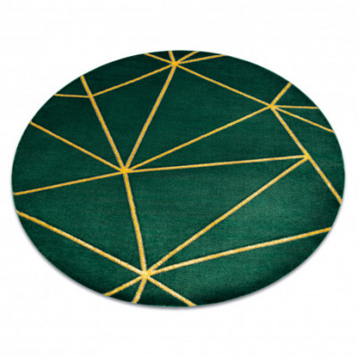 Exclusiv EMERALD covor 1013 cerc - glamour, stilat, geometric sticla verde / aur, cerc 200 cm foto