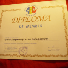 Diploma Memru Asociatia Spitalelor Romania 1995 - Resita